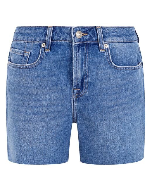 7 For All Mankind Blue Classic Stretch Shorts