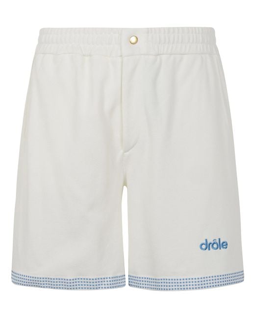 Drole de Monsieur White Le Short Piqué for men