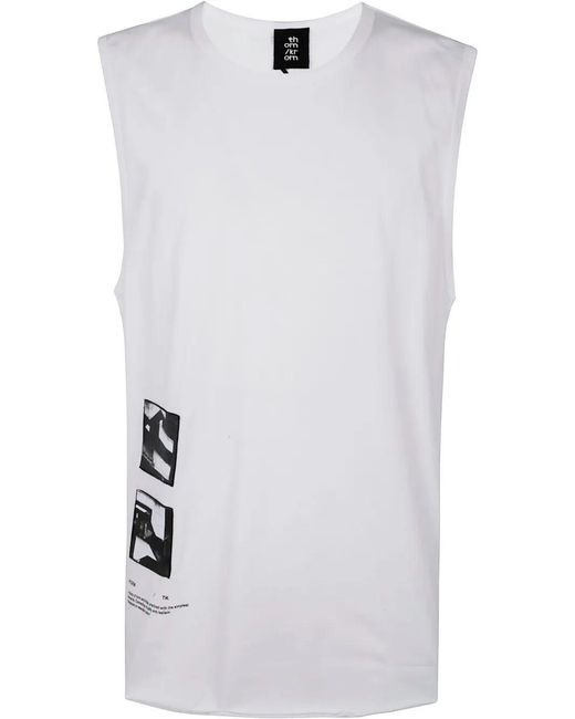 Thom Krom White Sleeveless T-Shirt for men