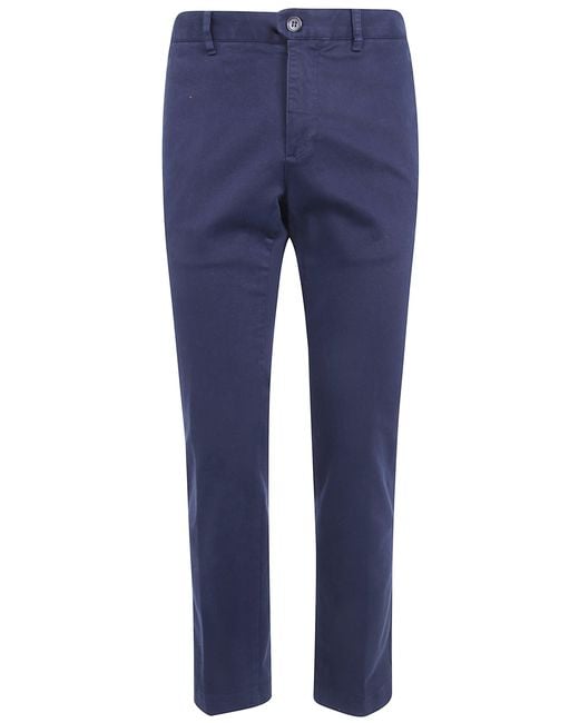 Incotex Blue Pants Regular Fit Classic Chino for men