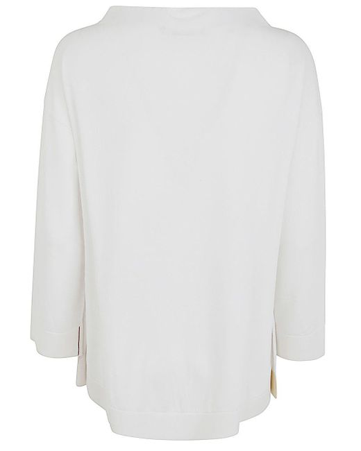 Liviana Conti White 3/4 Sleeves Sweater