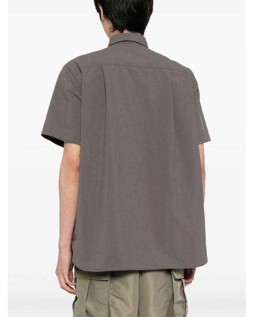 Sacai Gray Matte Taffeta Shirt Clothing for men