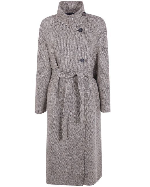 Brunello Cucinelli Gray Coat Classic Medium Trench