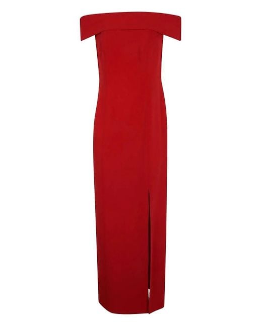 Ralph Lauren Red "Adlar" Short Sleeves Gown Long Dress
