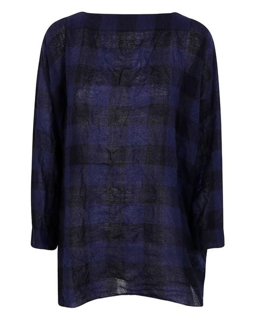 Daniela Gregis Blue Camicia Quadrato 5 Cm Checked Shirt