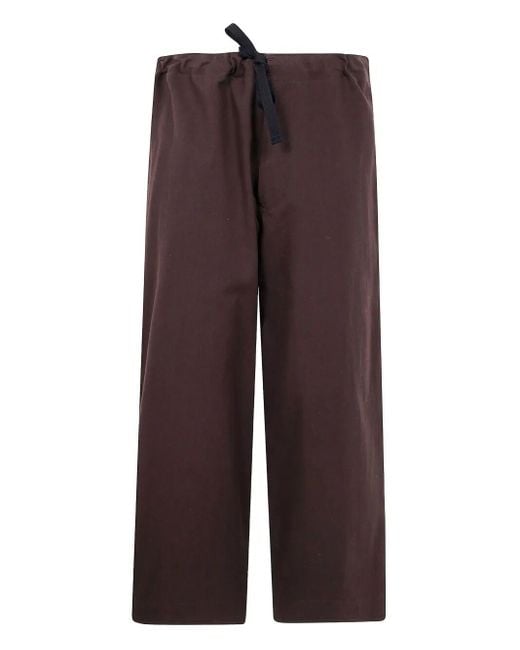 Y's Yohji Yamamoto Purple Straight String Twill Trousers