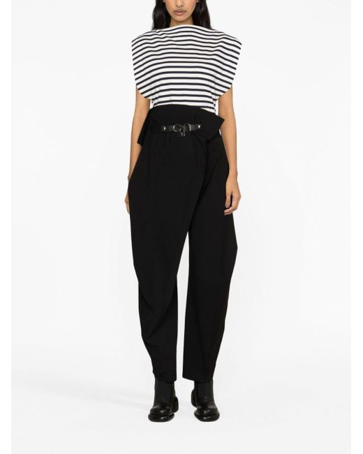 J.W. Anderson Black Fold-over Tapered Trousers