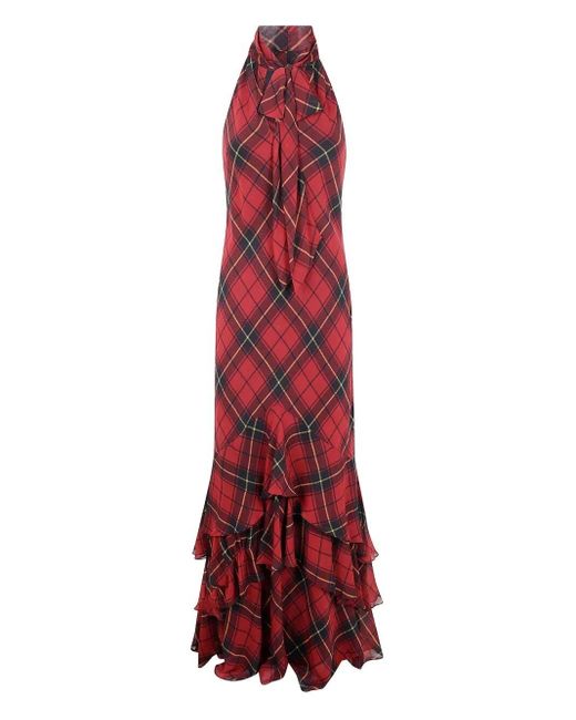Ralph Lauren Red "Trilbie" Sleeveless Gown Long Dress
