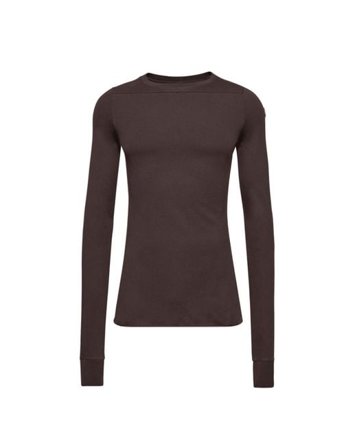 RICK OWENS MONCLER Brown "Girder" Long Sleeves T-Shirt