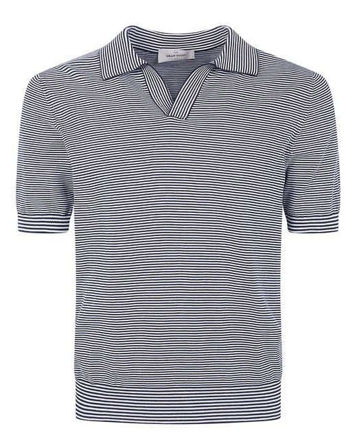 Gran Sasso Gray Tennis Skipper Short Sleeves Polo Shirt for men