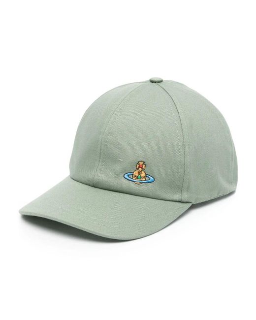 Vivienne Westwood Green Uni Color Baseball Cap Accessories for men
