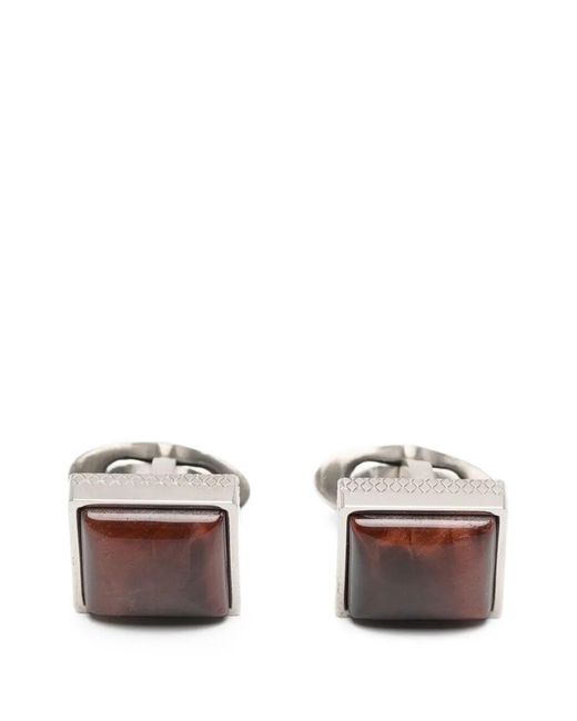 Tateossian White "Titanium Classic" Cufflinks for men