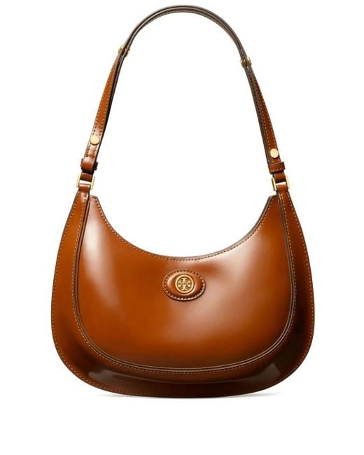 Tory Burch Brown Robinson Leather Shoulder Bag
