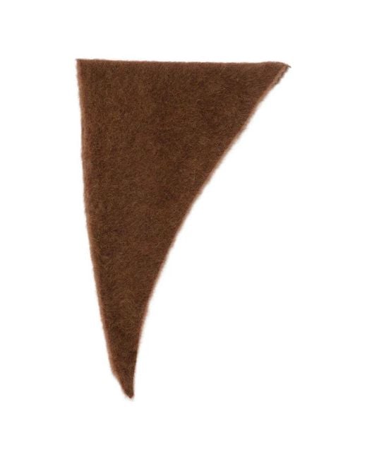 Uma Wang Brown Scarf Triangle "Fluffy Wool"