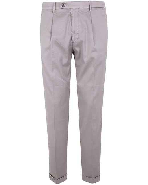 Michael Coal Gray Linen Classic Trousers for men
