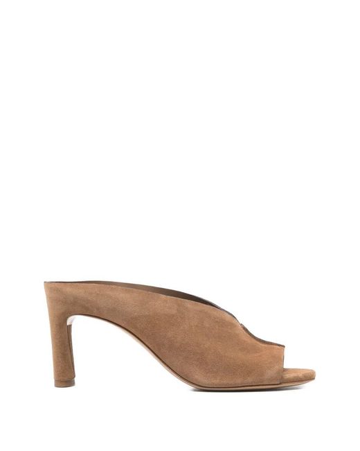 Roberto Del Carlo Brown "Metis" Open Toe High Heel Mule