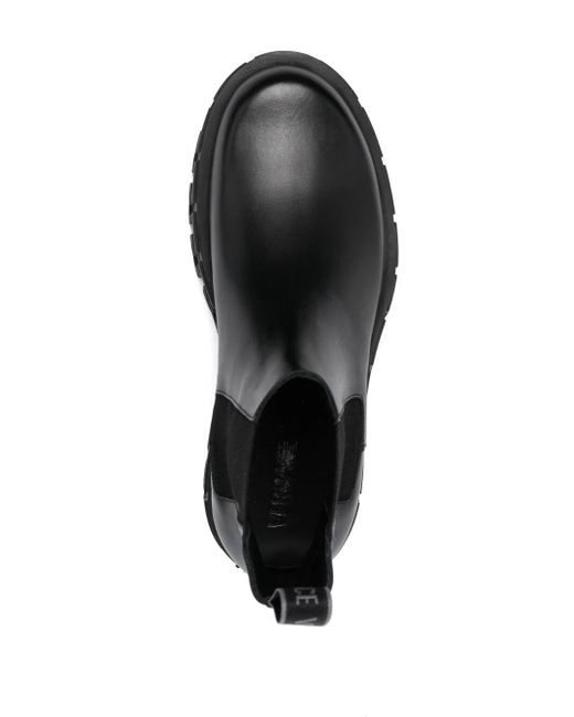Versace Black 'greca Portico' Chelsea Boots for men