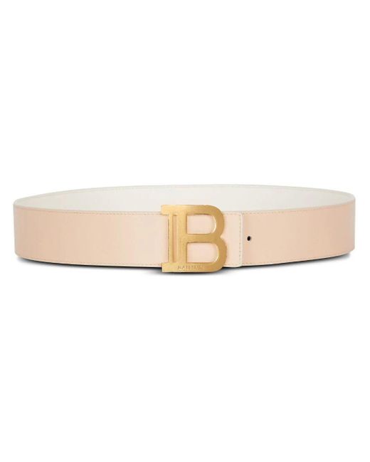 Balmain Natural Reversible Leather Belt