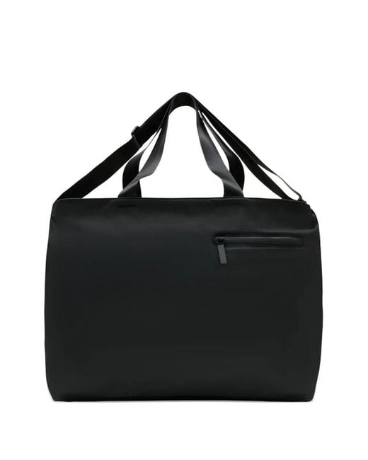 Rains Black Dash Messenger Tote Bag