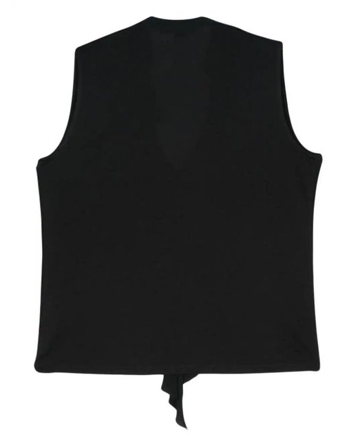 Seventy Black Sleeveless Top With Rouches