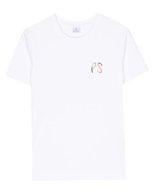 PS by Paul Smith White Logo-print Cotton T-shirt