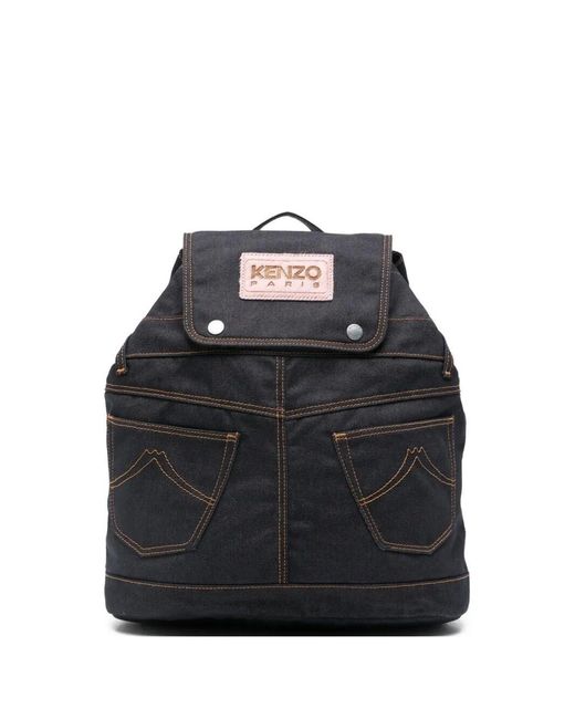 KENZO Black Five Pockets' Backpack for men