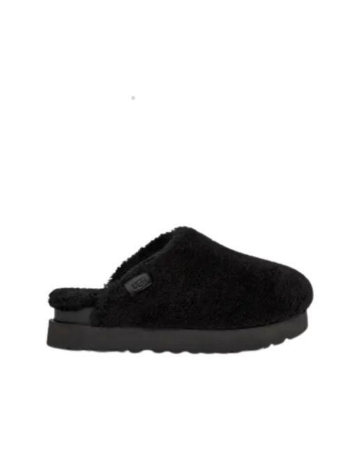 Ugg Black W Fuzz Sugar Slide Shoes