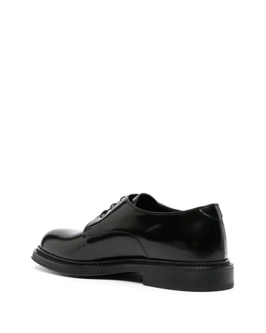 Emporio Armani Black Shiny Leather Laced Shoes for men
