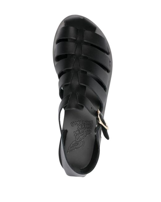 Ancient Greek Sandals Black Homeria Flat Sandal Shoes