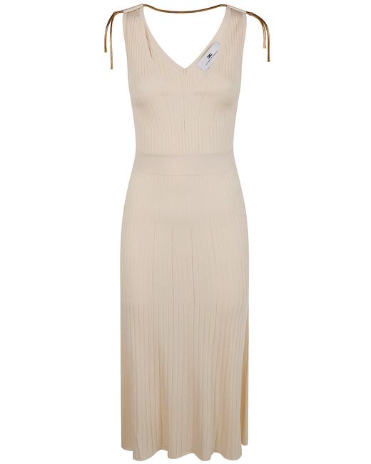 Elisabetta Franchi White Midi Knit Dress
