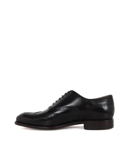 BERWICK  1707 Black Laced Leather Shoes for men