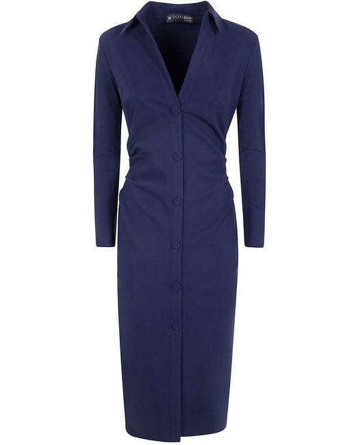 La Petite Robe Di Chiara Boni Blue Dress Long Sleeve "Taima"