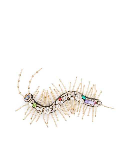 Essentiel Antwerp Metallic Centipede Crystal-Embellished Brooch