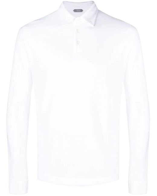 Zanone White Long Sleeves Polo for men