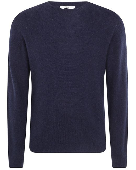 Nuur Blue Sweater Long Sleeves Round Neck for men