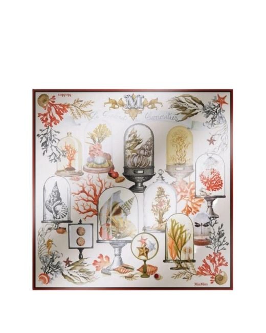 Max Mara Gray Carre Printed Foulard