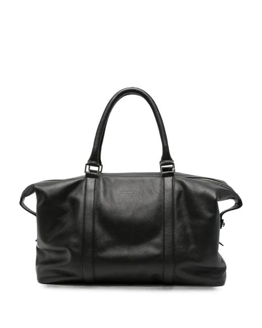 Les Deux Black Shoulder Bag Leather Weekend Bag for men