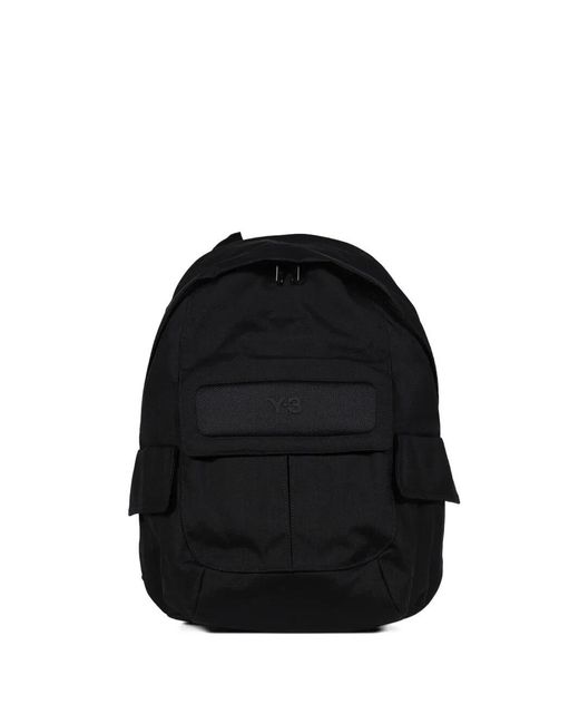 Zaino Nero Con Tasche di Y-3 in Black da Uomo