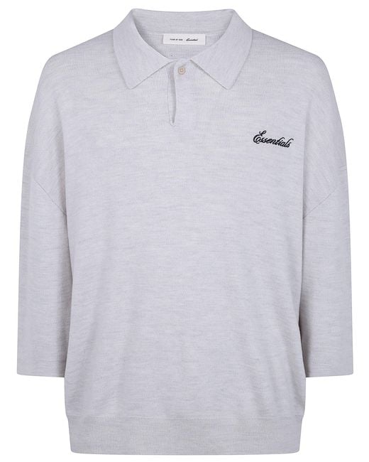 Fear Of God White Signature 3/4 Sleeve 90's Knit Polo for men