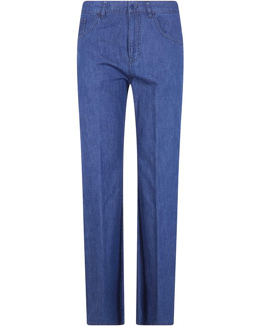 Aspesi Blue Straight Leg Trousers