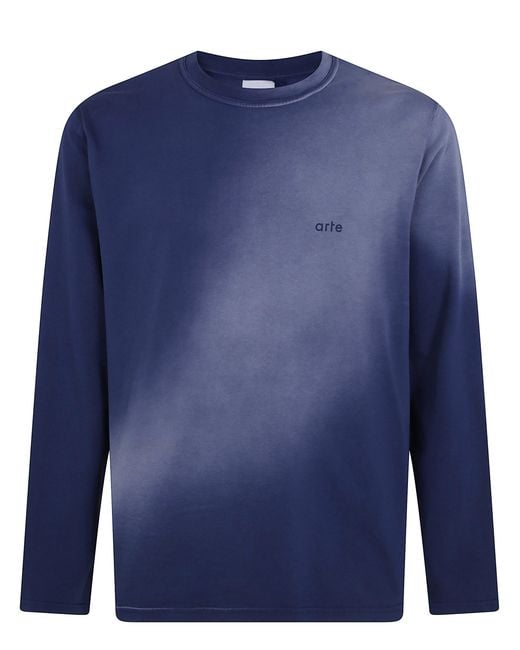 Arte' Blue Sweater Long Sleeve "Fadeout" for men