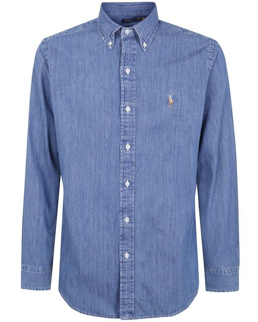 Polo Ralph Lauren Blue Long Sleeve Sport Shirt for men