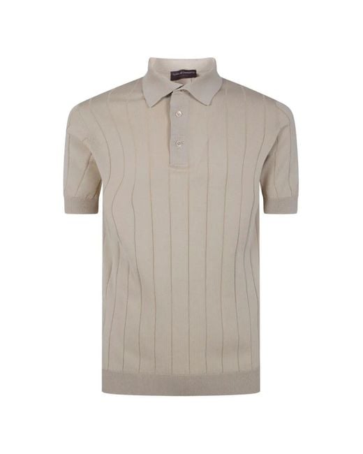 FILIPPO DE LAURENTIIS Gray Rib Short Sleeves Polo Shirt for men