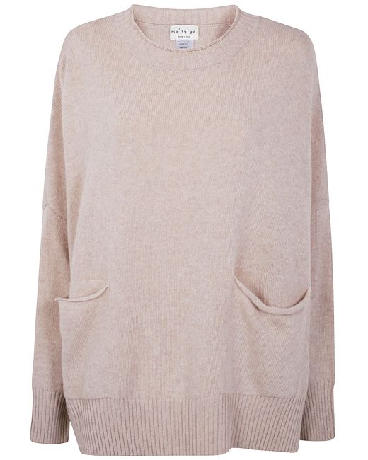 Ma'ry'ya Pink Poncho Round Neck Mix Cash