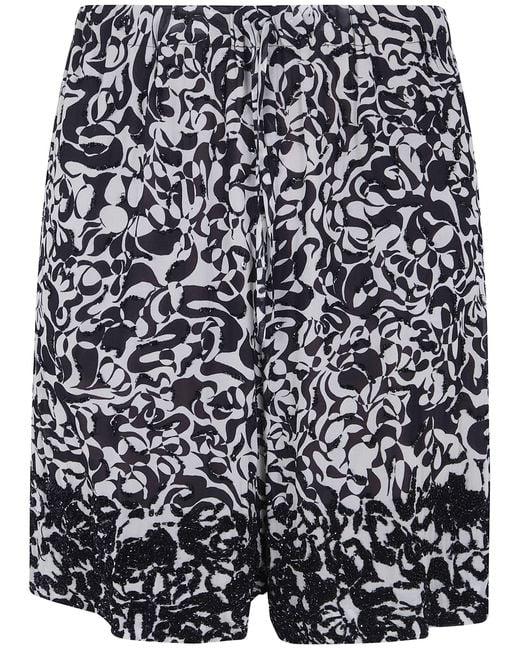 Dries Van Noten Black "Piperi" Printed Shorts for men