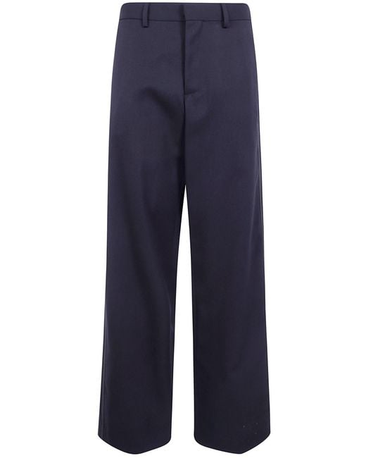 Ann Demeulemeester Blue Pants Loose Fit "Viola"