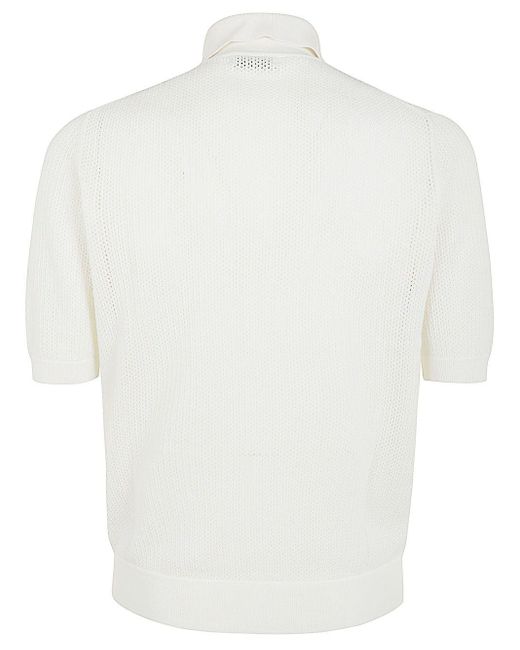 Ballantyne White Polo Neck Pullover for men
