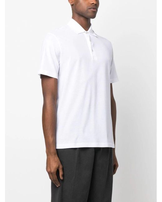 Herno White Crepe Polo Clothing for men