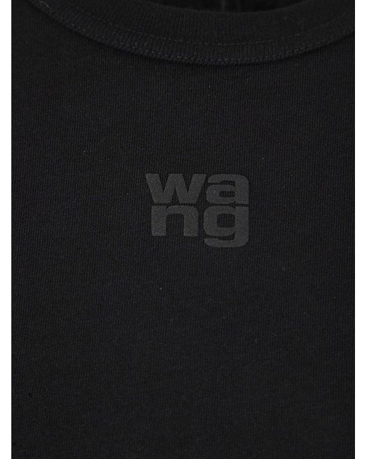 Alexander Wang Black Essential Jersey Shrunk Tee With Puff Logo And Bound Neck Clothing