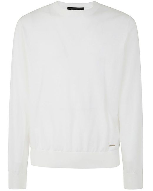 DSquared² White Crewneck Pullover Clothing for men